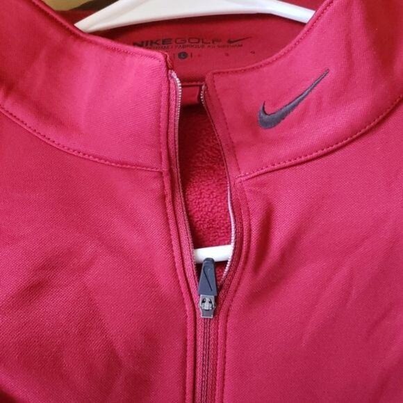 Nike Golf Mens Therma-Fit Pullover Sweatshirt Large Red - Picture 6 of 7